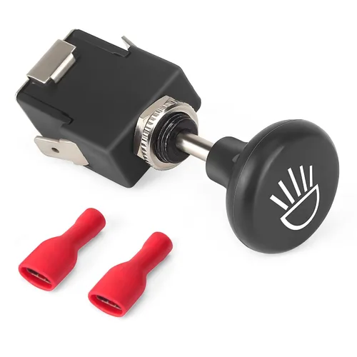 Miniatura 8 de 10L0L Botón de interruptor de faros delanteros para carrito de golf para Yamaha, Club Car, EZGO, estilo Push Pull Style, interruptor de luz