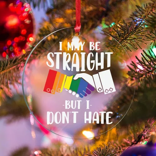 Miniatura 6 de We are All Equal - Adornos de Navidad bisexuales, orgullo arco iris, gay, LGBTQ, decoración de árbol de Navidad, recuerdo, novedad gay, adornos