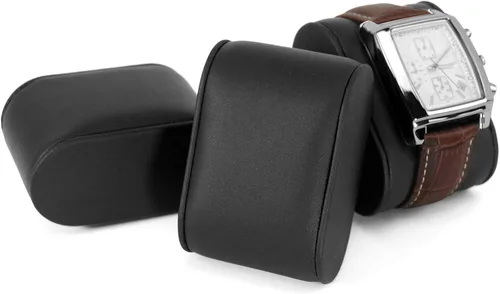 Miniatura 8 de Lifomenz Co Caja de reloj de madera para hombre organizador de joyas con cajón de valet 12 ranuras para reloj organizador de accesorios para hombre