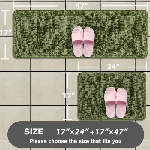 Miniatura 427 de Alfombra de baño pequeña de 12 x 18 pulgadas, lavable y absorbente, antideslizante, alfombra de baño de felpilla gruesa y suave para baño, ducha