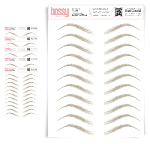 Miniatura 24 de 5 paquetes de tatuajes temporales para cejas, adhesivos impermeables para cejas, tatuajes falsos para el cabello tipo pelar de transferencia