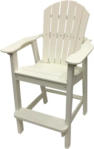 Miniatura 13 de Phat Tommy Silla alta Adirondack – Muebles de exterior de polietileno de alta densidad – Taburete de bar Adirondack de polietileno – Mueble pesado