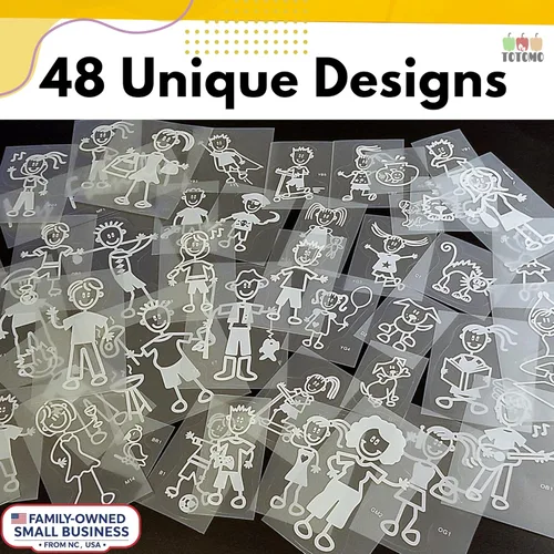 Miniatura 2 de TOTOMO Calcomanía Familiar para Ventana de Coche y Parachoques, Mascota, Perro, Gato, Pez, Conejo, Pájaro, Figura de Palo Mi Familia – Elige hasta