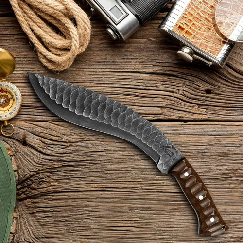 Miniatura 2 de Kukri Machete Cuchillo con funda de espiga completa, hoja fija herramienta genial para acampar al aire libre, el mejor regalo hecho a mano