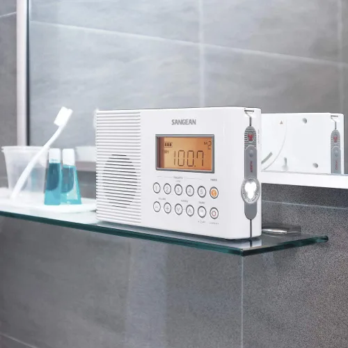 Miniatura 7 de Sangean H201 Radio de ducha AM/FM impermeable, radio de alerta meteorológica, color blanco