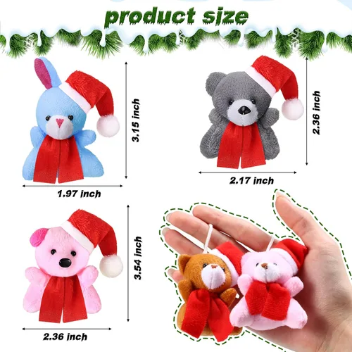 Miniatura 2 de Zhanmai 100 piezas de mini animales de peluche a granel, juguetes de animales pequeños, llaveros para fiestas, huevos de Pascua para niños