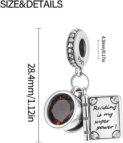 Miniatura 63 de KUNSIR Los abalorios se adaptan a pulseras Pandora para mujer, plata de ley 925, cuentas colgantes de joyería para niñas, dijes de feliz cumpleaños