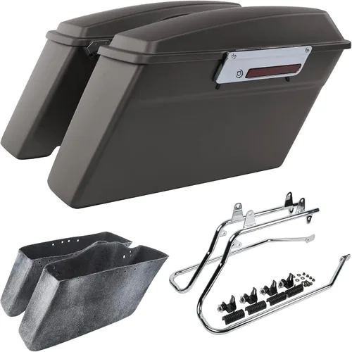 Miniatura 22 de SLMOTO Alforjas rígidas para Harley Electra Road King Glide 1994-2013 peltre Denim