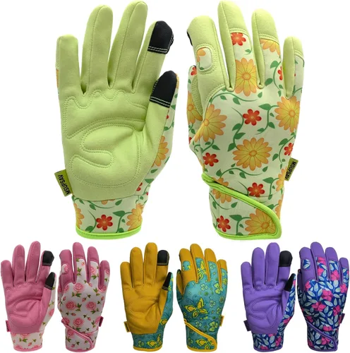 Miniatura 28 de Guantes de jardinería a prueba de espinas y resistentes a pinchazos con agarre, guante de jardín para mujer, regalos de cuero para trabajo en el 1