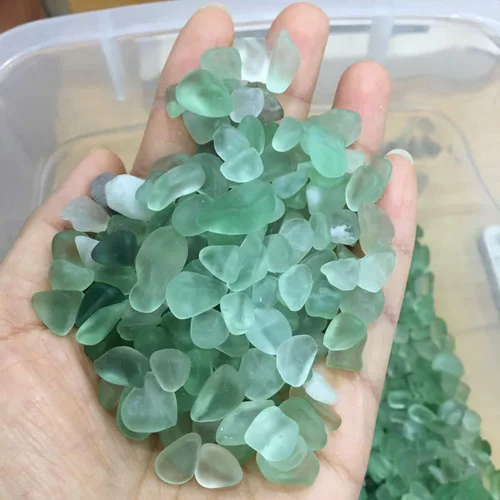 Miniatura 6 de WAYBER 2 libras/920g Piedras de cuarzo cristal verde natural irregulares para acuarios, rocas y arenas de grava para tanques de tortugas, plantas