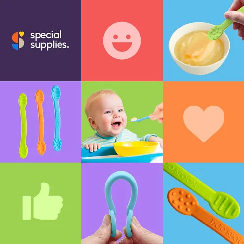 Miniatura 8 de Special Supplies Duo Spoon Herramientas de terapia motora oral, paquete de 3, estimulación texturizada y tratamiento de entrada sensorial