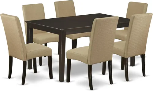 Miniatura 20 de East West Furniture CADR5-CAP-03 - Juego de mesa de comedor moderno de 5 piezas, incluye una mesa rectangular de madera y 4 sillas Parson tapizadas