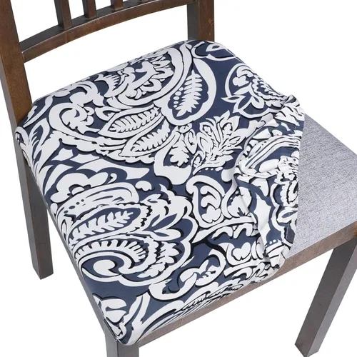 Miniatura 16 de SearchI Fundas de Asiento para Sillas de Comedor Elásticas con Estampado Juego de 6 Fundas de Asiento de Silla, Protector de Cojín de Silla Tapizada