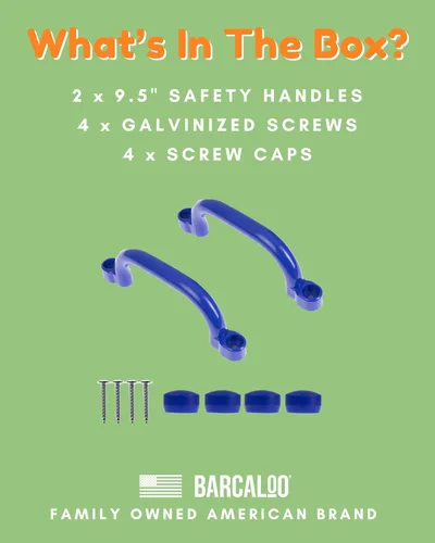Miniatura 5 de Asas de seguridad para patio de recreo: barras de agarre azules para exteriores, accesorios de plástico para casa de árbol o casa de juegos, piezas