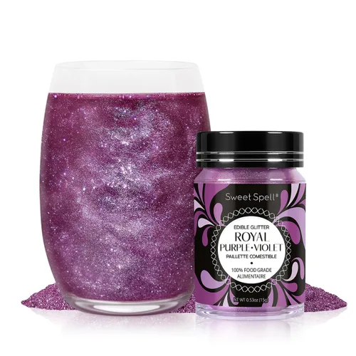 Miniatura 11 de Sweet Spell - Purpurina comestible (15g) - Destellos brillantes para bebidas, pasteles, cócteles - Purpurina 100% comestible y de grado alimenticio