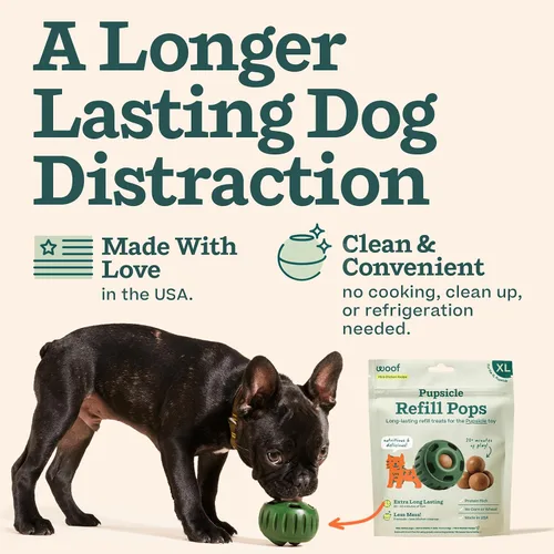 Miniatura 2 de Recargas de paleta para cachorros WOOF, deliciosas golosinas para perros de larga duración, recargas de paleta para perros pre-hechas, ingredientes