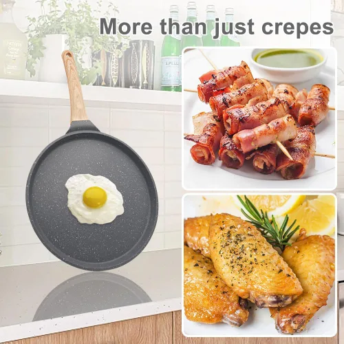 Miniatura 5 de Sartén para Crepes de 8 pulgadas, Sartén Antiadherente para Crepes Omelette Tortillas Panqueques Crujientes, Sartén Dosa Tawa para Tortillas