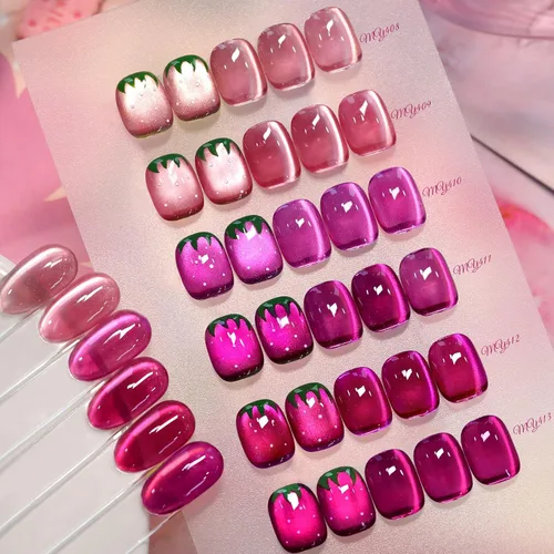 Miniatura 10 de Born Pretty - Esmalte de uñas en gel magnético Cat, set de esmalte de uñas de gel brillante retro magnético de 6 colores, kit de esmalte de uñas Oda