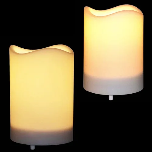 Vela solar, pilar sin llama parpadeante impermeable para exteriores, velas electrónicas LED con sensor de luz integrado, temporizador inteligente,