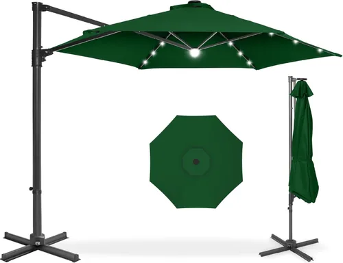Miniatura 41 de Best Choice Products - Paraguas solar LED de 10 pies para colgar en el mercado o patio Gris