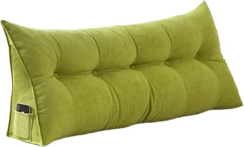 Miniatura 12 de Almohada de lectura extragrande para cabecero, almohada triangular de apoyo para la espalda, almohada extraíble de terciopelo para cabecero