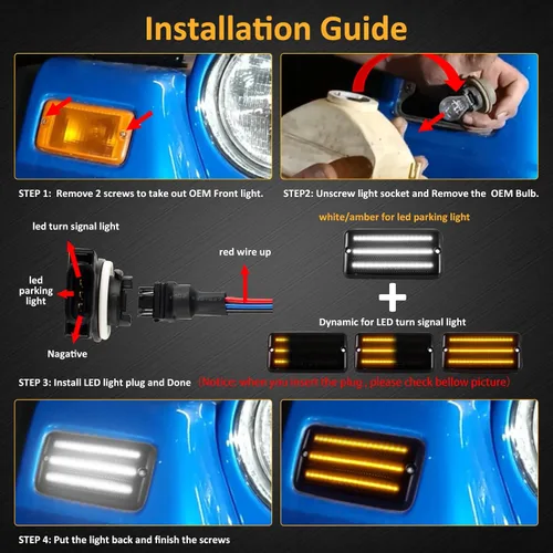 Miniatura 2 de Bestview Luz de Señal de Giro Delantera y Luz Marcadora Lateral LED Compatible con Jeep Wrangler TJ 1997-2006, Kit de Luz de Señal de Giro