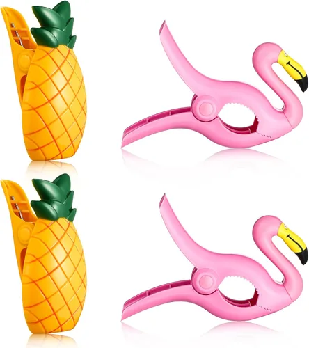 Miniatura 5 de Boao 4 clips para toallas de playa de flamenco, tamaño gigante, clips para sillas de playa, soporte para toallas, ropa, sombreros, para crucero