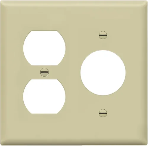 Miniatura 18 de ENERLITES Combinación de salida dúplex / receptáculo individual de 1.406 pulgadas, cubierta de placa de pared con orificio, tamaño estándar de 2