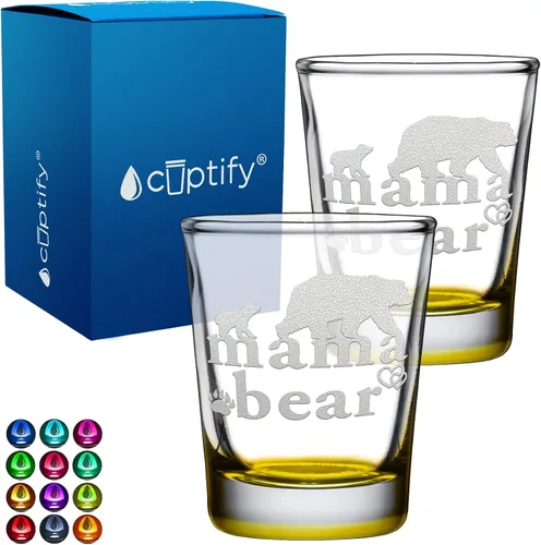 Miniatura 102 de Cuptify Regalos para baby shower, para la nueva mamá, EST 2023, 2 onzas, con fondo negro, juego de 2 vasos grabados para fiesta, regalo