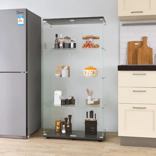 Miniatura 6 de IANIYA Elegante vitrina de cristal para exhibir coleccionables y curiosidades