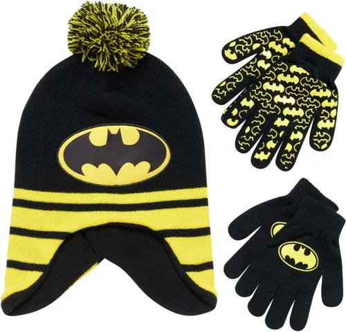 DC Comics Conjunto de 2 pares de guantes o manoplas de invierno de Batman para niños (niños pequeños)