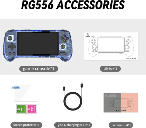 Miniatura 7 de RG556 Consola de Juegos Portátil Retro Android 13, rg 556 Consola de Juegos Portátil con Pantalla Táctil OLED de 5.48 pulgadas, RG556 Compatible