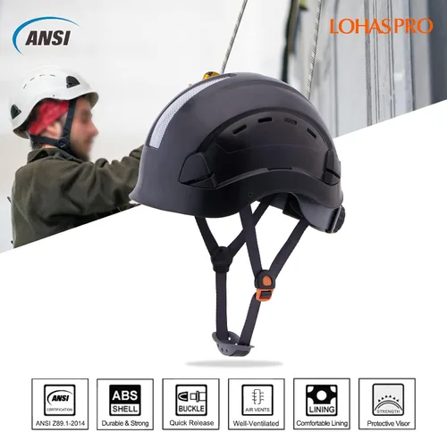 Miniatura 2 de LOHASPRO Hard Hats Construction Worker OSHA Hardhat ANSI Z89.1 Approved for Men Women Adult Vented Safety Helmet Arborist Rescue Climbing Tree Work