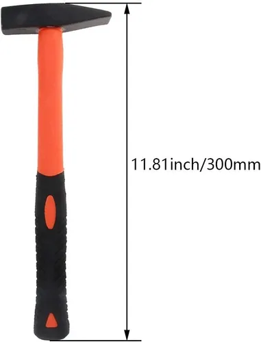 Miniatura 2 de Martillo de pein cruzado Martillo de herrero de 12 pulgadas, acero de alto carbono, cabeza oblicua cuadrada, martillo de reparación de electricista