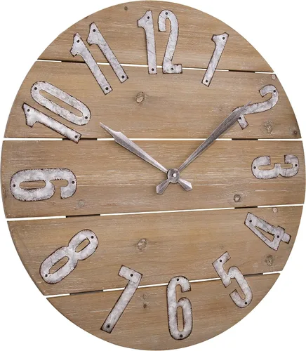 Miniatura 3 de LaCrosse 404-3960W Reloj de pared de cuarzo de madera rústica de 23.5 pulgadas