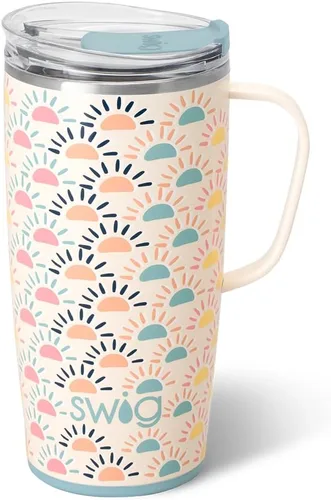Miniatura 10 de Swig Life Taza de Viaje de 18 oz, Vaso Aislante con Asa y Tapa, Taza de Café de Viaje, Compatible con Portavasos, Acero Inoxidable, Vaso de 18 oz
