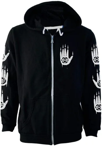 Miniatura 2 de Pentagram Baphomet sudadera con capucha gótico satánico oculto moda hombres negro algodón con cremallera suéter