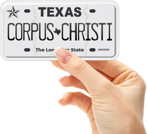 Miniatura 45 de Calcomanía para placa de matrícula de Texas, elige entre más de 50 ciudades de TX, calcomanía para parachoques de Texas para automóvil, calcomanías