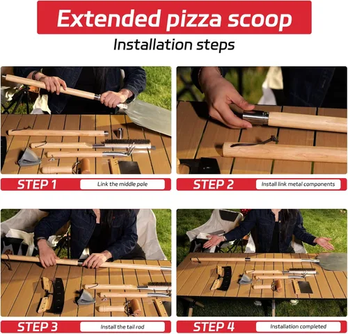 Miniatura 6 de Kit de accesorios para horno de pizza de 7 piezas, juego de herramientas para hacer pizza de primera calidad para hornos domésticos y exteriores
