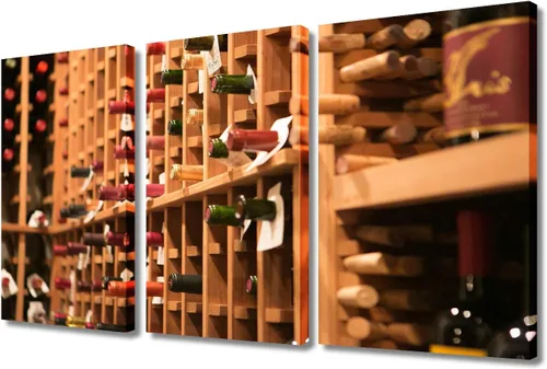 Miniatura 25 de Obra de arte para paredes del hogar, 3 paneles de letras de vino tinto, pinturas de corcho, impresiones HD, arte de pared de corcho de vino sobre