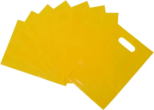Miniatura 12 de ysmile Bolsa de plástico para compras para pequeñas empresas, bolsa de polietileno para mercancías con asa troquelada de gran tamaño 11.8x15.8
