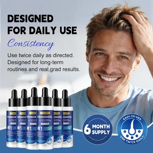 Miniatura 7 de Paquete de 6 soluciones tópicas de minoxidil al 5% para hombres y mujeres, tratamiento de crecimiento del cabello para adelgazamiento del cabello