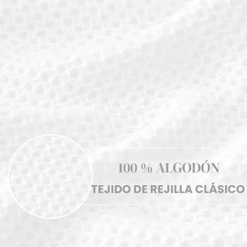 Miniatura 2 de Homaxy Trapos de cocina de 100% algodón, tejido de punto gofre, ultrasuaves, absorbentes y de secado rápido, 12 x 12 pulgadas, paquete de 6, blanco