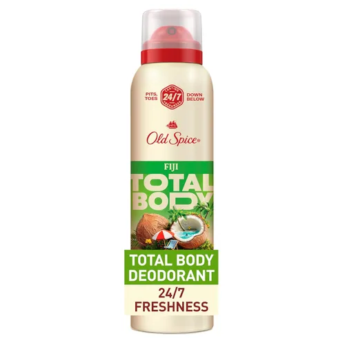 Old Spice Desodorante en aerosol para todo el cuerpo para hombres, sin aluminio, aroma Fiji, protección contra olores 24/7, frescura duradera 24/7,