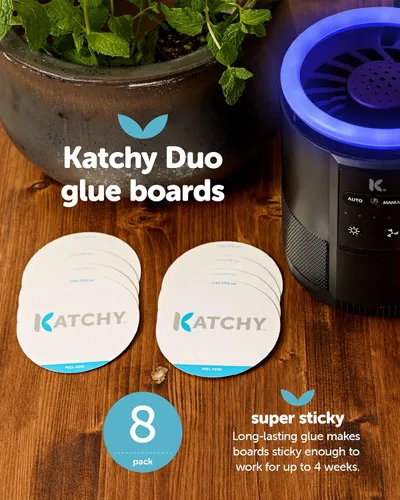 Miniatura 2 de Katchy Duo Glue Board Recambios (8 unidades) – Atrapa y asesina para mosquitos, mosquitos, mosquitos, polillas y moscas de la fruta – Recambios