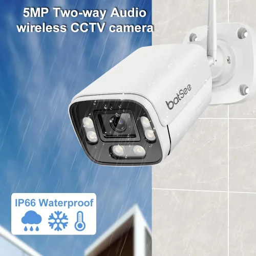 Miniatura 2 de Cámaras de seguridad de 5 MP inalámbricas, cámara WiFi para el hogar, impermeable al aire libre, detección de humanoides, visión nocturna a