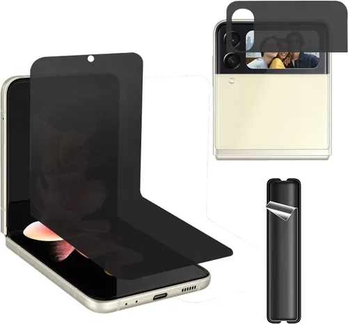 Paquete de 3 protectores de pantalla mate de privacidad compatibles con Samsung Galaxy Z Flip 4 5G 2022, antiespía, 1 protector de pantalla exterior