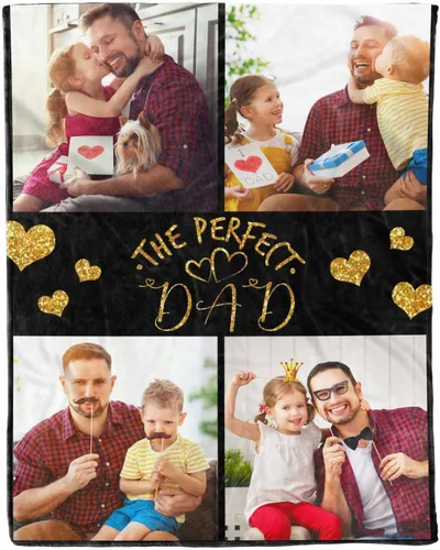 Miniatura 23 de D-Story Mantas para papá, manta de regalo personalizada de hija, manta para el Día del Padre, regalos para papá de parte de la hija, manta con fotos