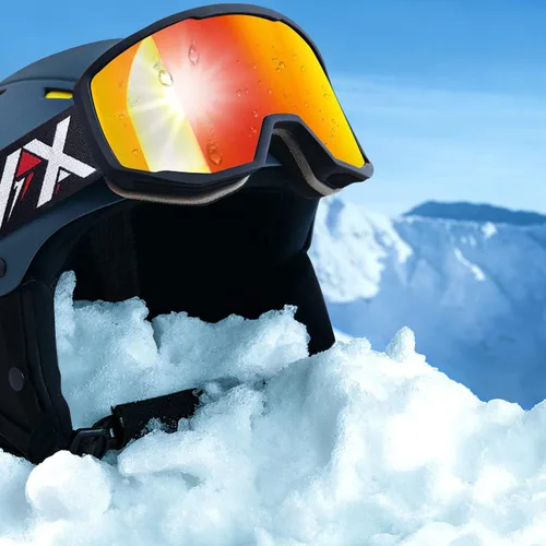 Miniatura 6 de EXP VISION Gafas de esquí/snowboard para hombres y mujeres, gafas de nieve OTG antiniebla con protección UV Marco negro rojo