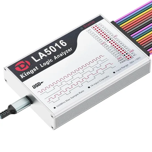 LA5016 Analizador Lógico USB - 16 Canales 500MS/s 10GB de Profundidad Generador PWM, Herramienta de Depuración MCU ARM FPGA, Software en Inglés,